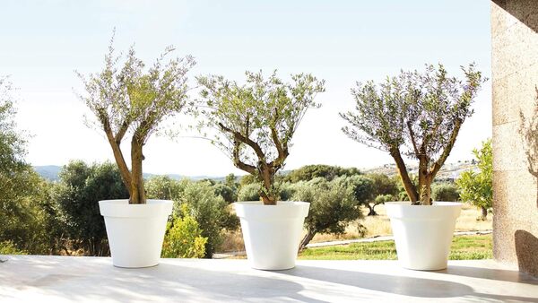 Artevasi Capri Pot, Rond Pot en Plastique, 60cm, Couleur: Rouge foncé