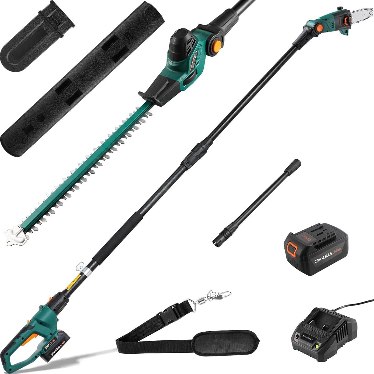 Test de l'élagueur-taille haie télescopique 2-en-1 20 V