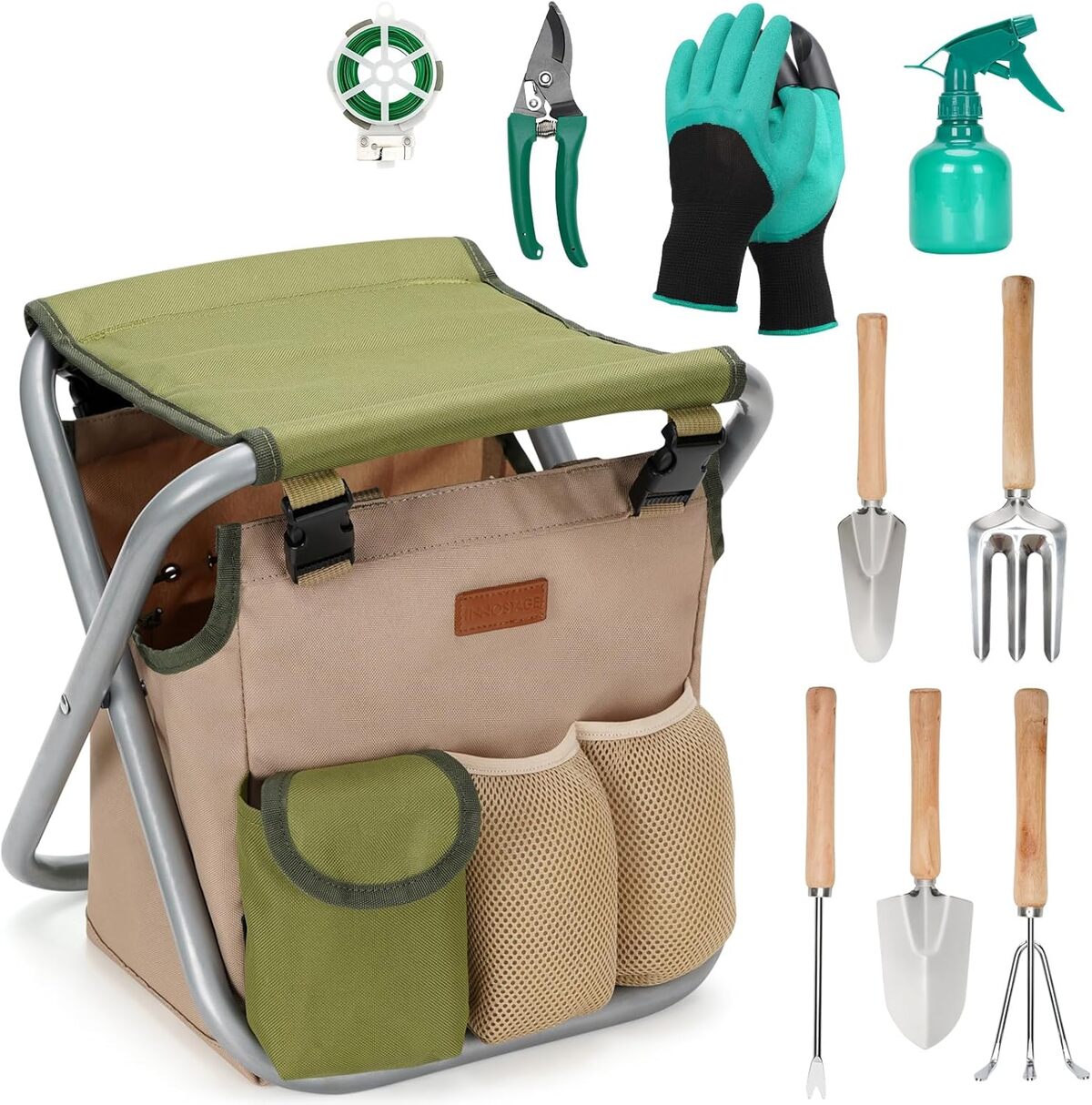 Test du sac fourretout de jardinage avec 11 outils et genouillère gratuite