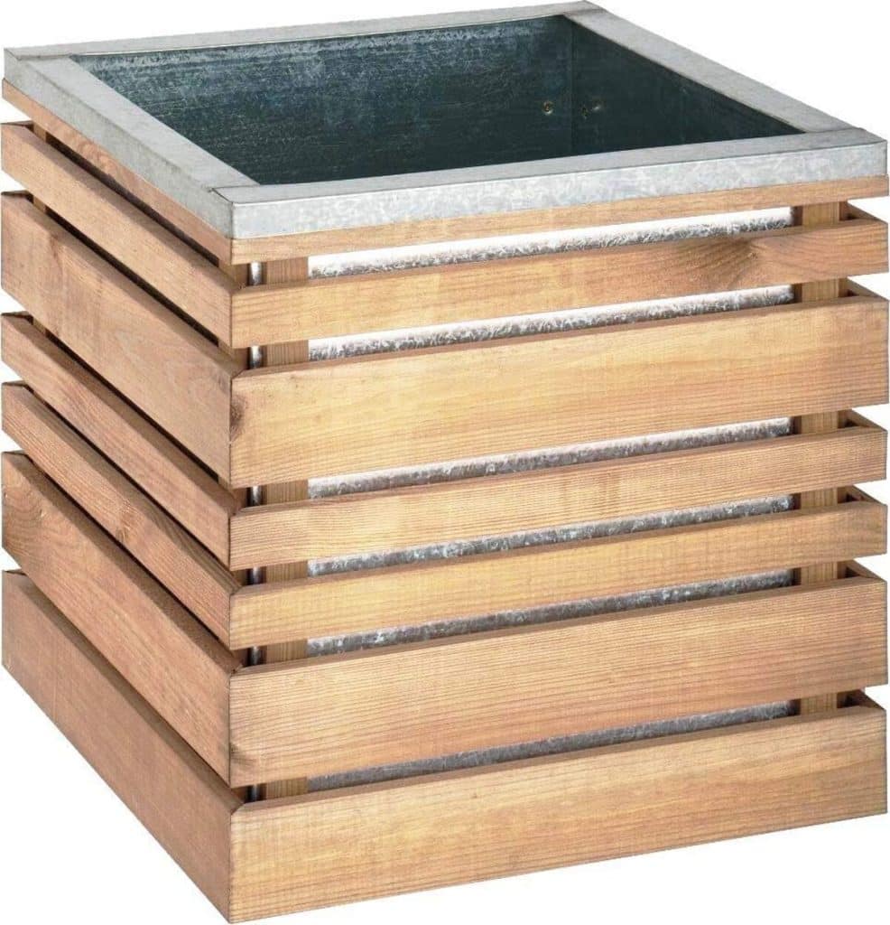 Test : jardipolys bac à fleurs carré LIGN Z brun