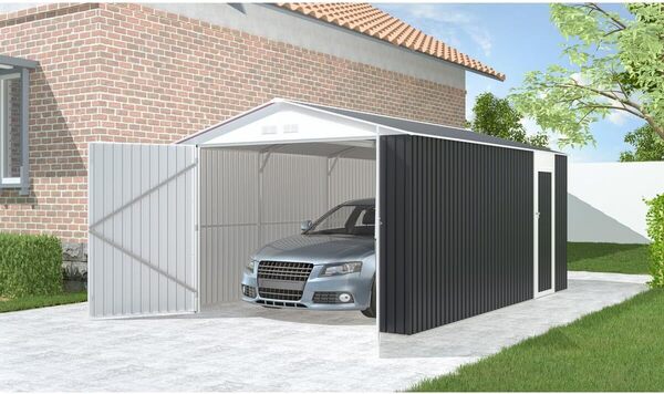 Garage métal Houston 15,36 m² - Anthracite