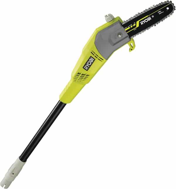 RYOBI - Élagueur Électrique à Fil 220V, 750W sur Perche - Longueur Lamier 25cm, Chaîne 40 Maillons pour Branchages, Élagages et Travaux Longue Portée - Livré avec 1 Harnais, 1 Extension - RPP755E