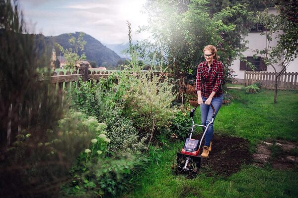 Einhell Motobineuse sans fil GE-CR 30 Li Solo - Système Power X-Change (2x18 V, Moteur Brushless, Largeur de travail 30 cm, Profondeur de travail 20 cm) avec Twincharger et 2 Batteries 3,0Ah