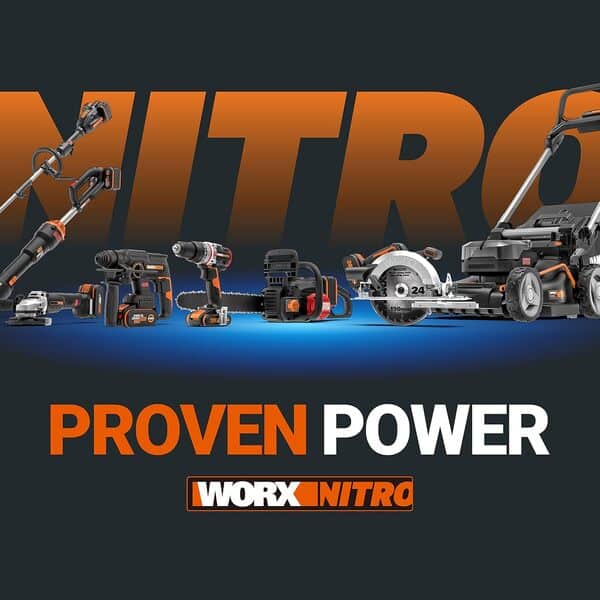 WORX NITRO Mini Tronçonneuse sans Fil 20V, Moteur Brushless, PowerShare,Barre de 5 Pouces, Perche d'Extension 125cm, Réglage de Tension sans Outil, Batterie et Chargeur Inclus,WG325E.1