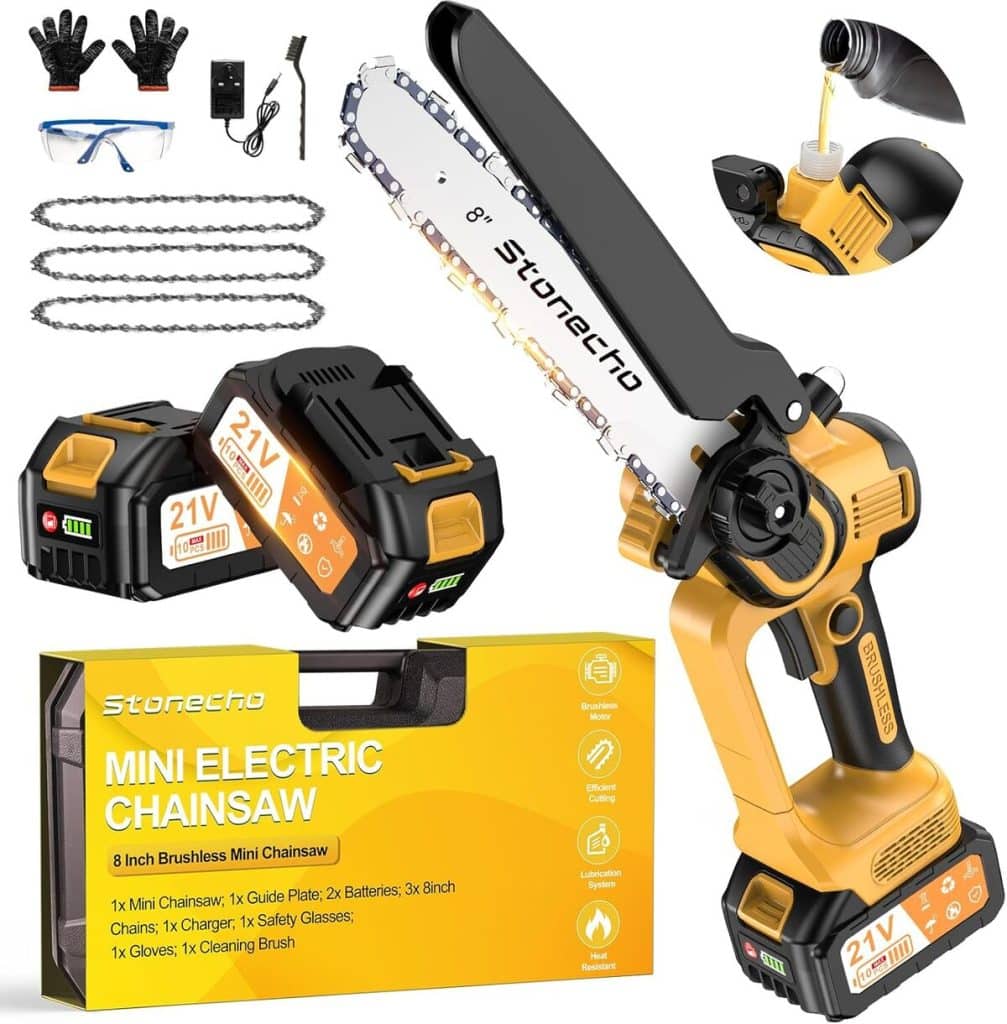 Test de la Stonecho Mini tronçonneuse 20, 3 cm sans fil