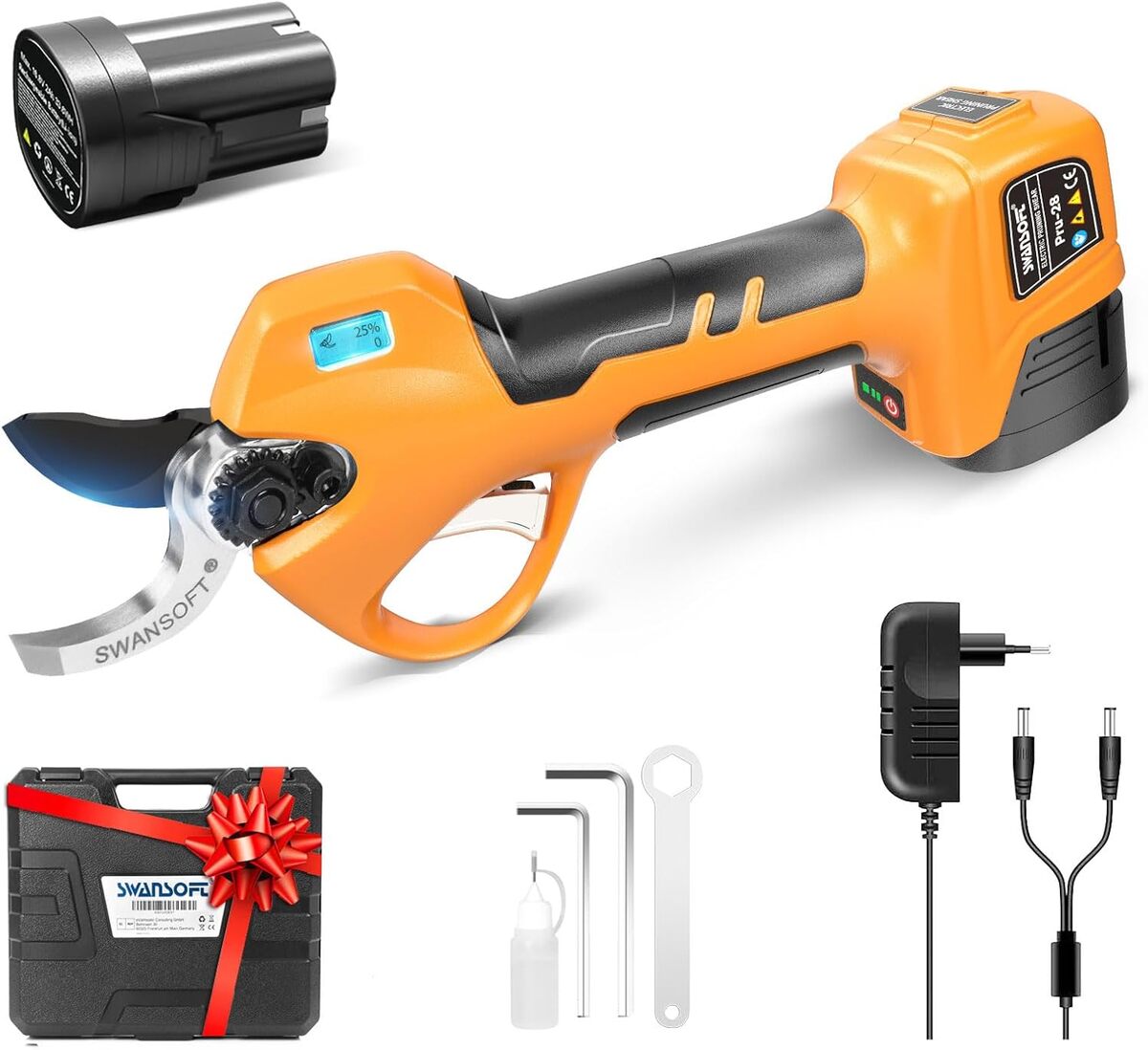 Test du sécateur électrique SWANSOFT PRU28 : léger et sûr pour le jardinage