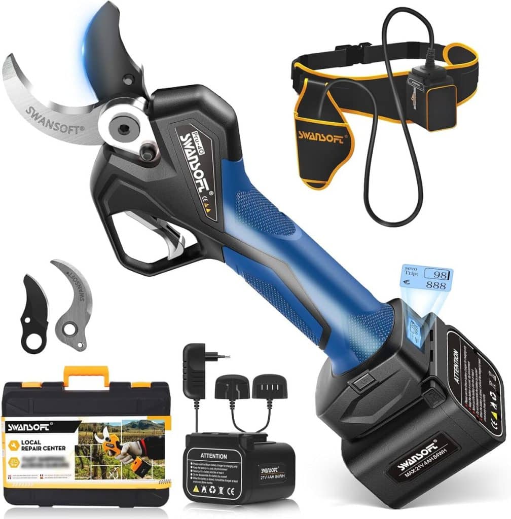 Test du sécateur électrique Swansoft PRU40 : puissance et performance sans fil