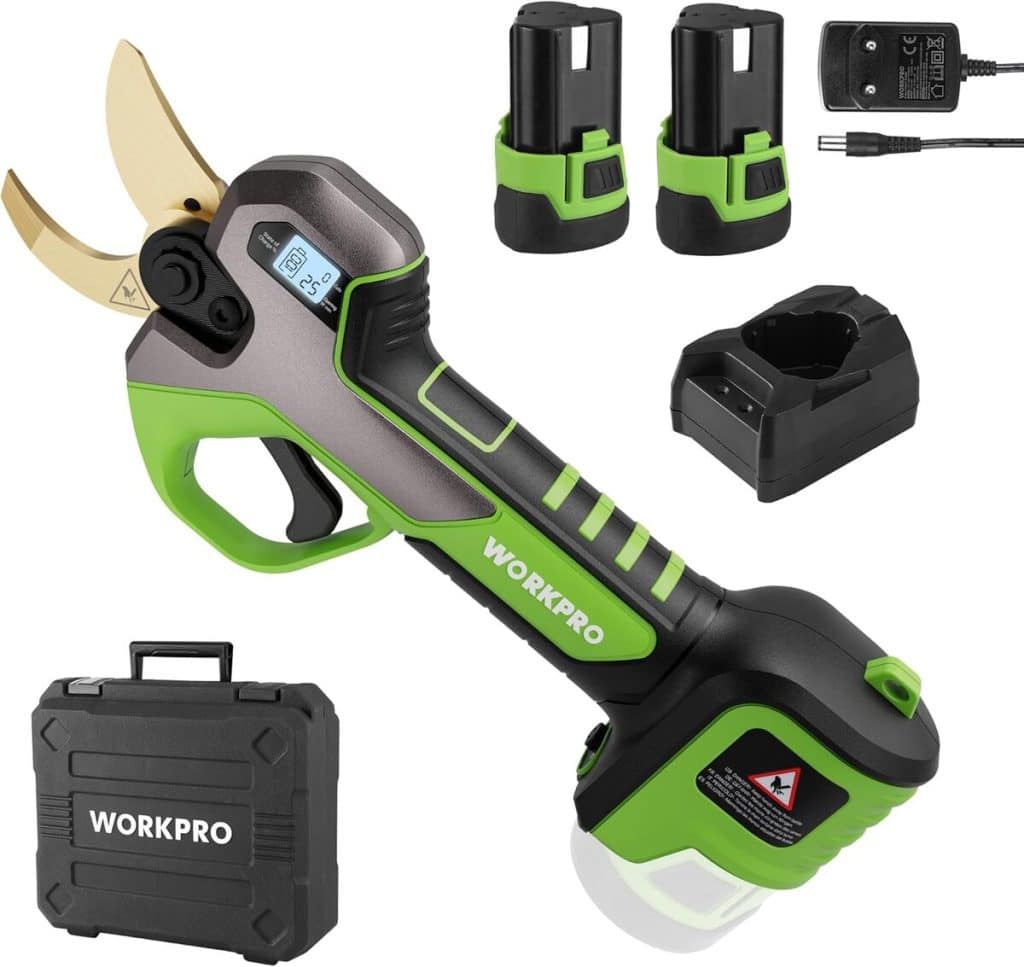 Test du sécateur électrique Workpro brushless 12 V : efficacité sans fil pour le jardin