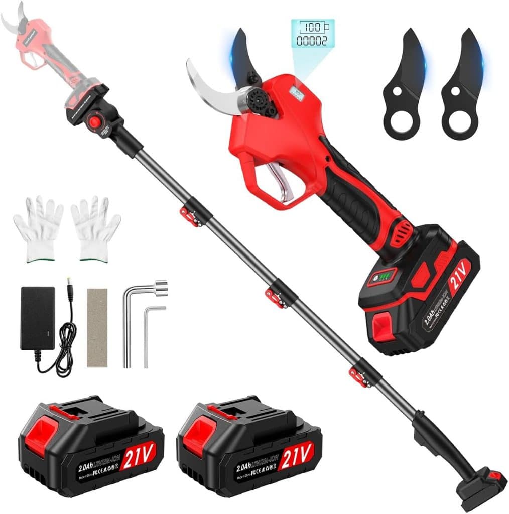 Test : sécateur électrique avec perche télescopique 2 m et écran