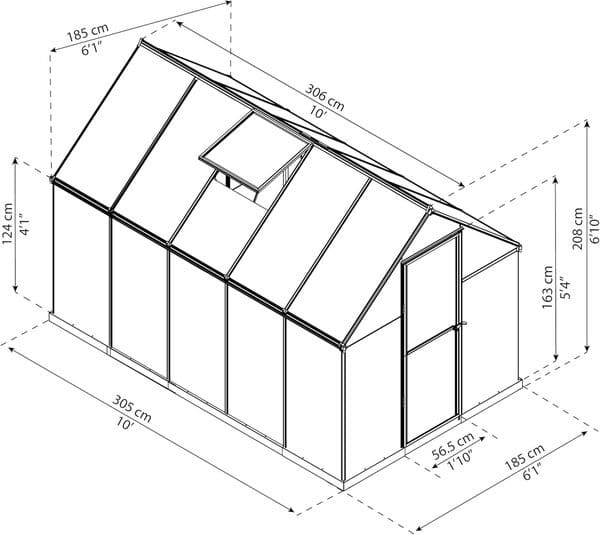 CANOPIA by Palram Serre de Jardin Mythos, (6x10 Argent)