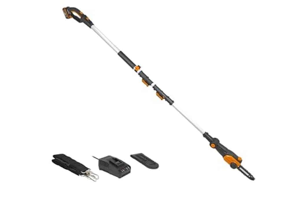 Test de l'élagueuse sans fil Worx WG349E avec manche télescopique