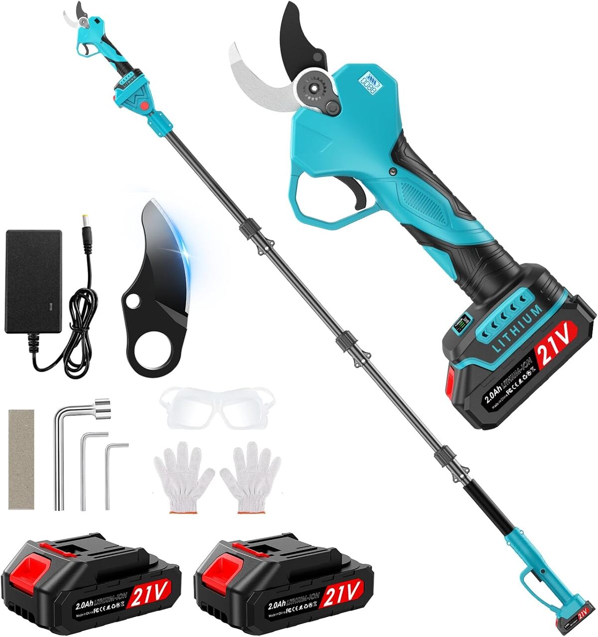 Test du sécateur électrique sans fil 1000W avec perche télescopique