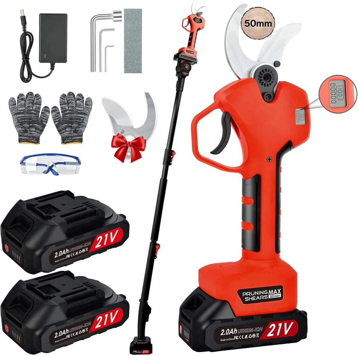 Test : sécateur électrique sans fil avec perche télescopique, coupe 25-50 mm