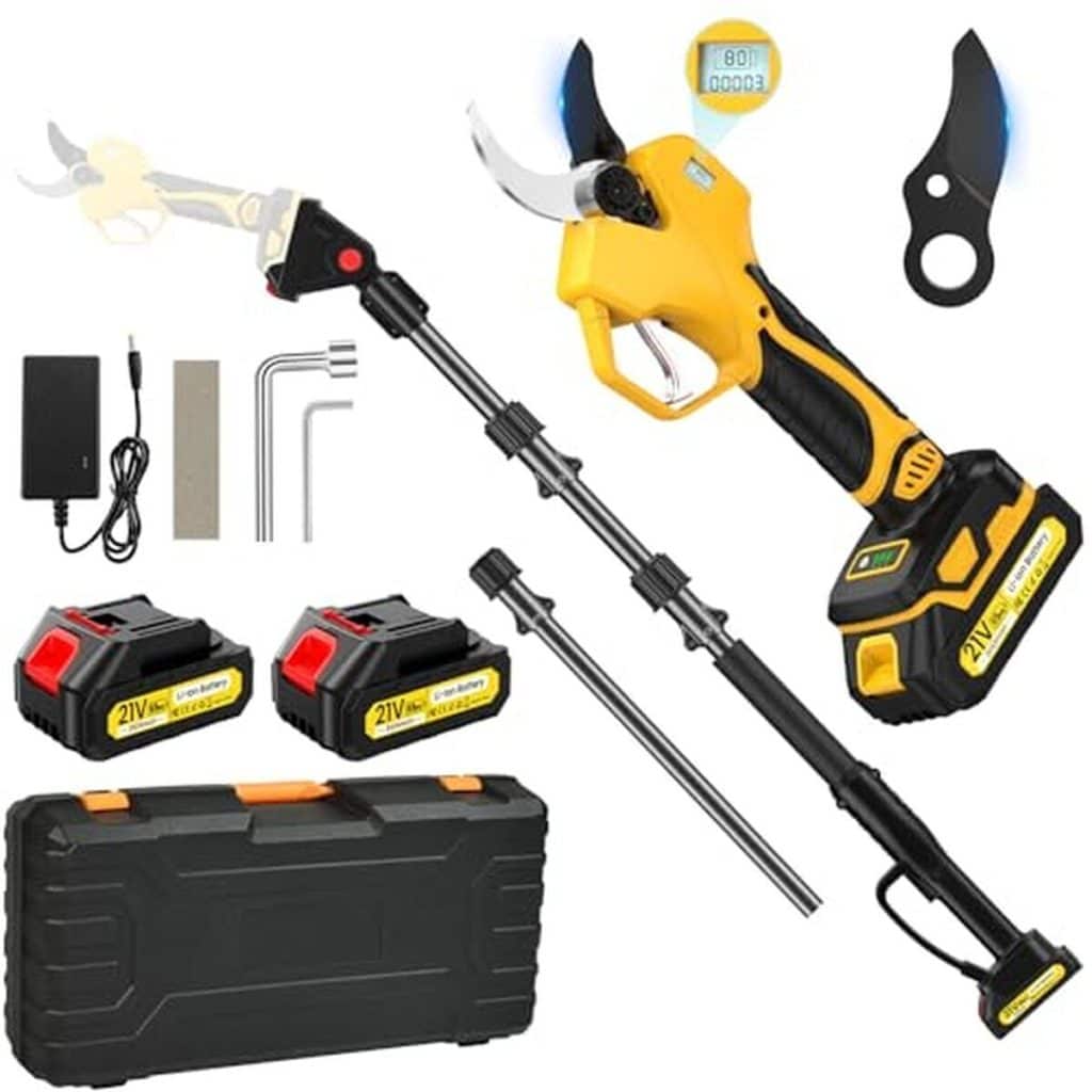 Test du sécateur électrique sans fil à perche 2-en-1