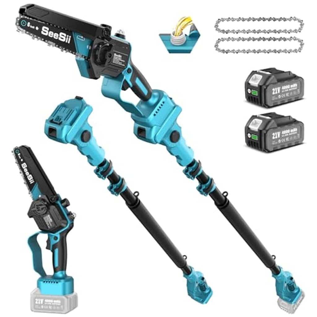 Test : tronçonneuse télescopique SeeSii 2-en-1, performance sans fil optimale