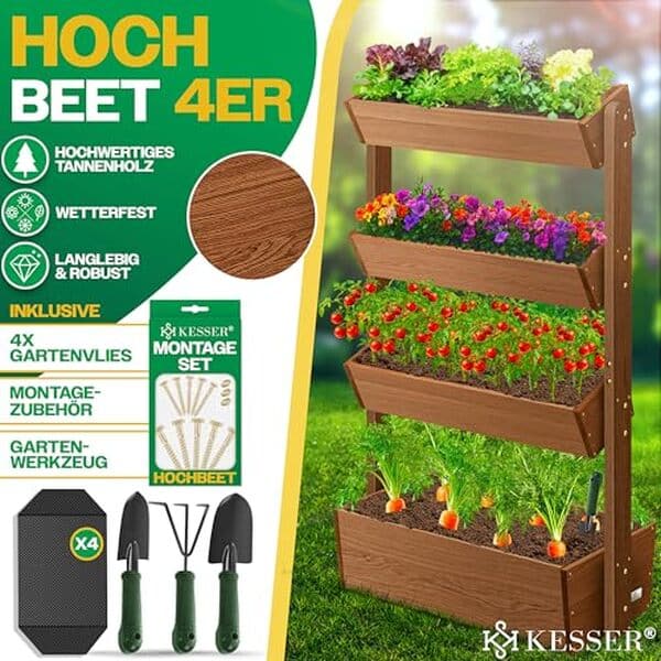 Nous testons la jardinière en escalier Kesser : une solution idéale pour créer un potager surélevé, optimiser l'espace et embellir votre jardin ou terrasse.